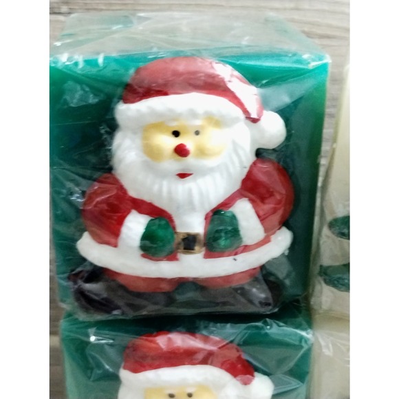 Vtg Christmas Tree & Santa Clause Candles Set of 4 NOS (cb5 - Picture 2 of 5